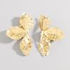 Elegant Textured Petal Earrings Unique Earrings Delicate Flower Earrings Iron Texture Suitable for Fashion Women Present