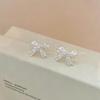 Korean Sweet Zircon Bow Stud Earrings - Elegant, Versatile Fashion Jewelry