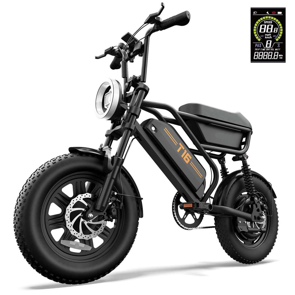 URLIFE-T16 48V 13Ah Odnímatelná Baterie Elektrokolo, 16"x3.0" Terénní Pneumatiky – Ideální pro Každodenní Dojíždění & Horské Stezky