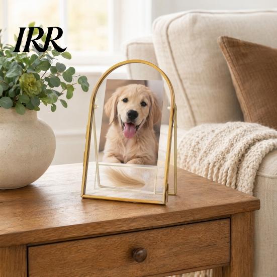 Memory Keepsake Frame Glass Press for Dried Flowers, Octagonal Metal Shadow Box with Commemorative Craft Clear Glass, Wall Hanging Plant Display