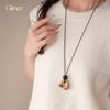 Autumn and winter retro irregular hollow resin pendant necklace light luxury high-end sweater chain fashion versatile necklace women