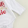 3 stk/sett jentetoppbukser pannebåndsdress for 0-18 måneder fargerikt trykk utsvingte bukser langermet bodysuit med knapper i skrittet småbarnsantrekk