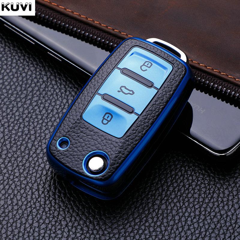 TPU Car Key Case Cover for Volkswagen VW Polo Golf Passat Tiguan Beetle Caddy T5 Up Eos Skoda Octavia Seat Leon Altea