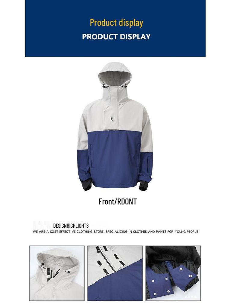 Northeast Outdoor Unisex Velvet Ski Suit: Windproof, Waterproof, Wear-Resistant, Warm Winter Snowsuit