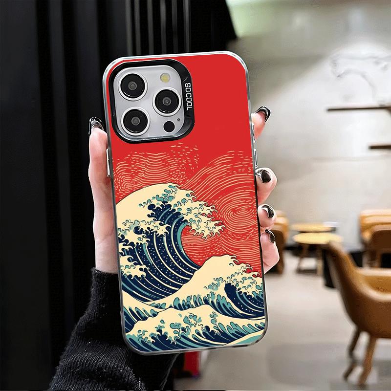 Japanese Wave Kanagawa Surfing Soft Phone Case for iPhone 15 16 17 Pro Max 17Air 16E 14 Plus 13 12 Mini Shockproof Cover Back Sh