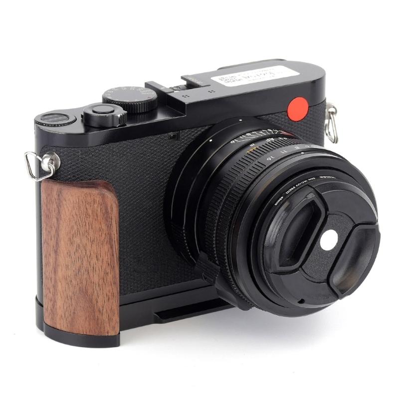 Wood And Metal Hand Grip With Quick Release Base Plate For Camera Enhances Comfort And Protections