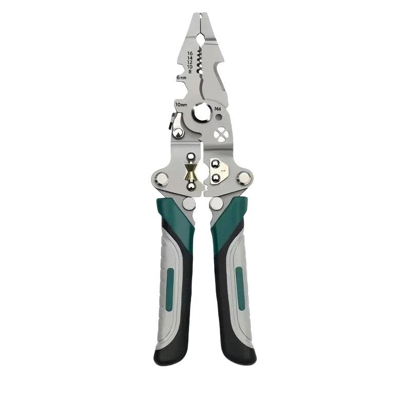 Foldable Multifunctional Lightweight Wire Stripping Pliers 12in1 for Cutting Pressing Winding Household Electrical Use Durable