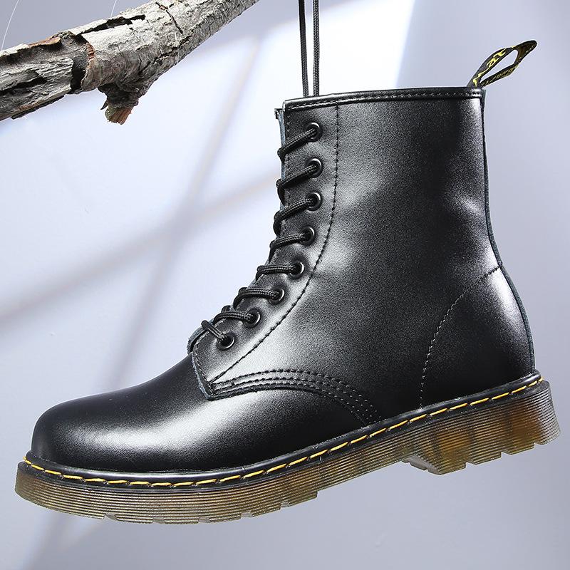 1 Neues Paar Martin Boots Britische Retro High-Top Schuhe Runde Zehen Lederstiefel