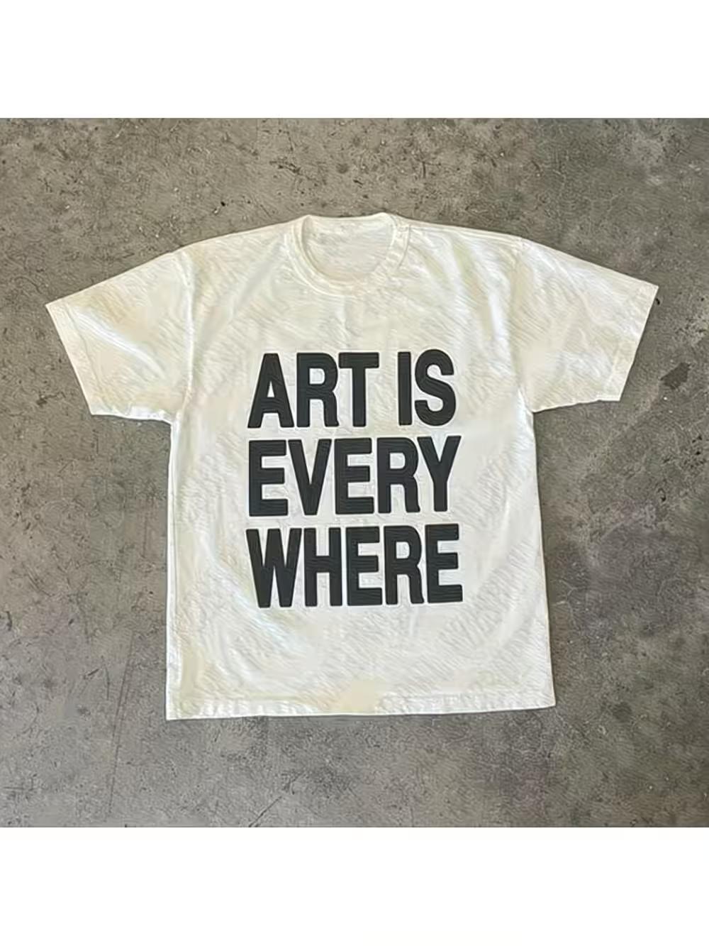 

Men S Y2K Punk EMO Hip-Hop Graphic T-Shirt | Art Is Everywhere Print XXL