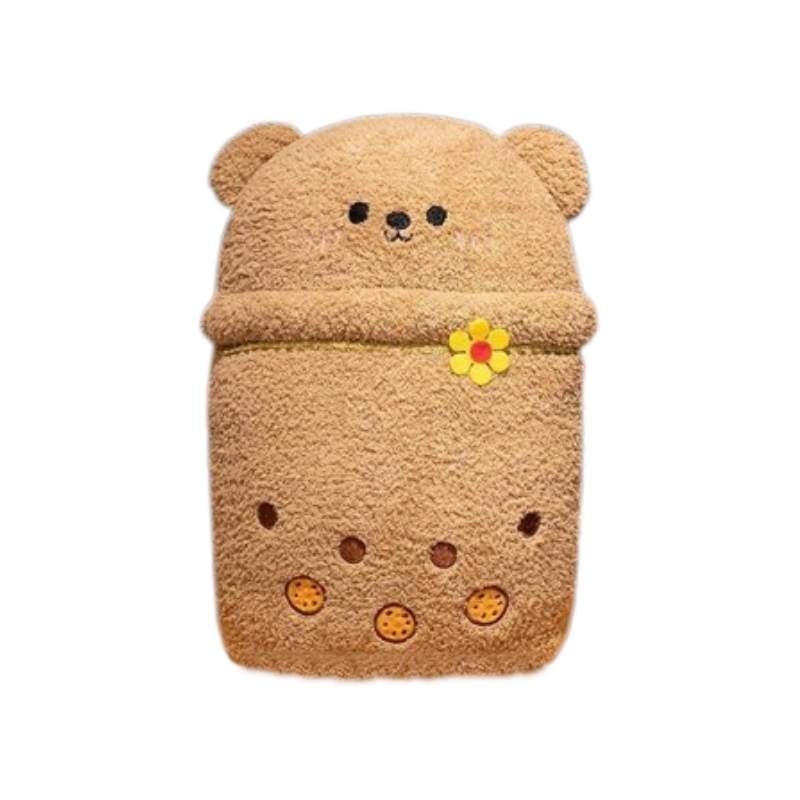 New Cartoon Animal Milk Tea Plush Pillow Blanket Two-in-one Blanket For Warmth And Comfort Perfect For Girls' Sleep Panda Design