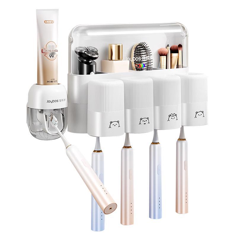 Soporte de pared para cepillos de dientes y dispensador automático de pasta dental