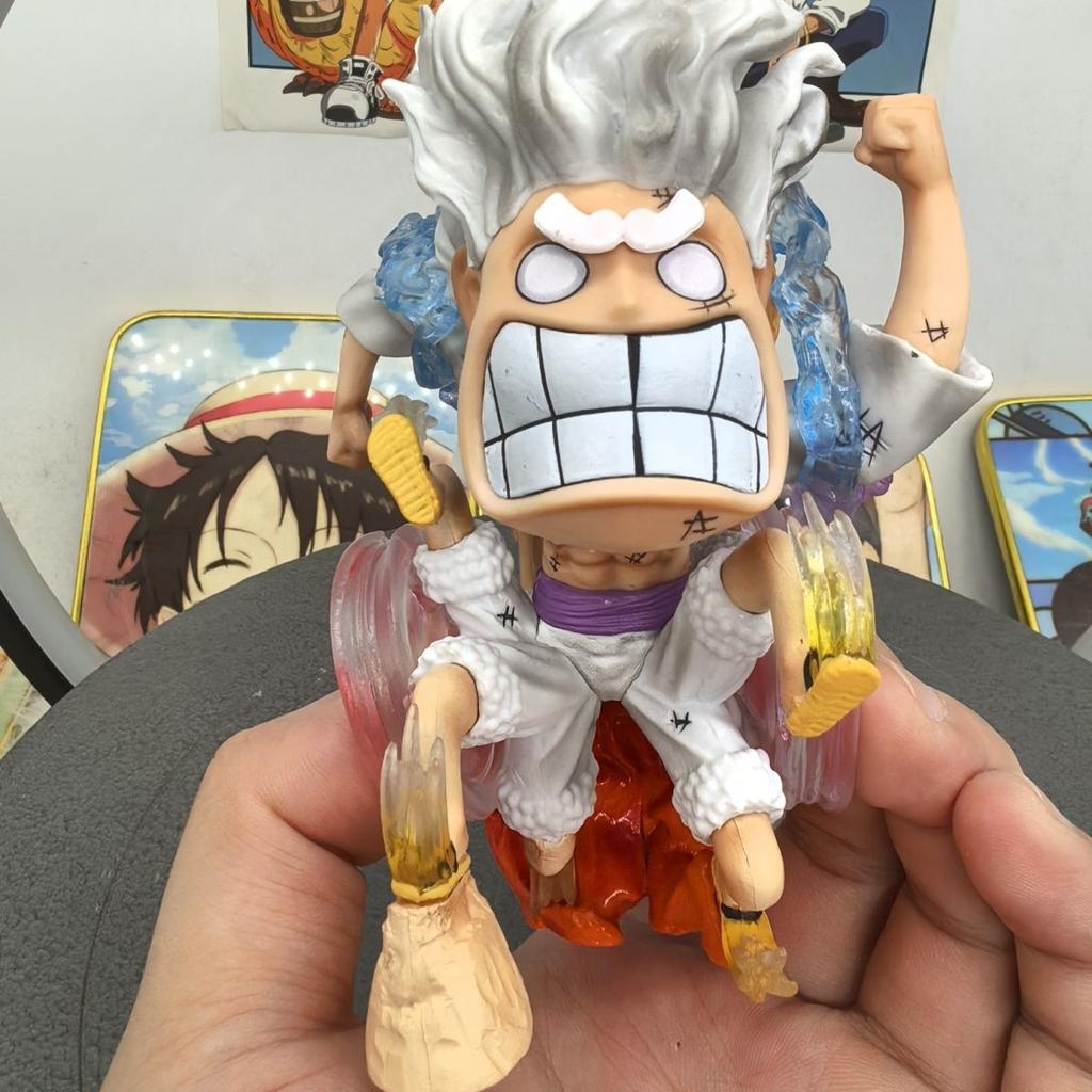 Anime One Piece Nica Luffy Five Speed wind And Fire Wheel Luffy Action Figure Figurine Model Toy Desktop Ornament Birthday Gift