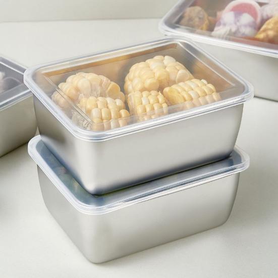 Stainless Steel Lunch Box with Lid Airtight Square Bento Box for Meal Prep Lunch Refrigerator Stackable Oven Safe Food Storage Container