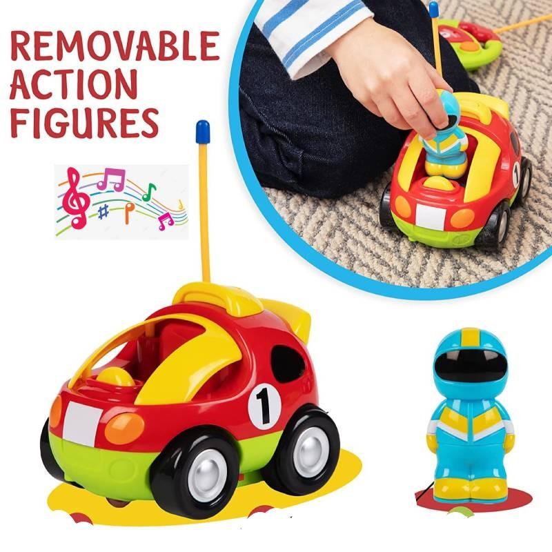 Jakmean Cartoon Remote Control Car Police Car With Colorful Lights And Music For Kids
