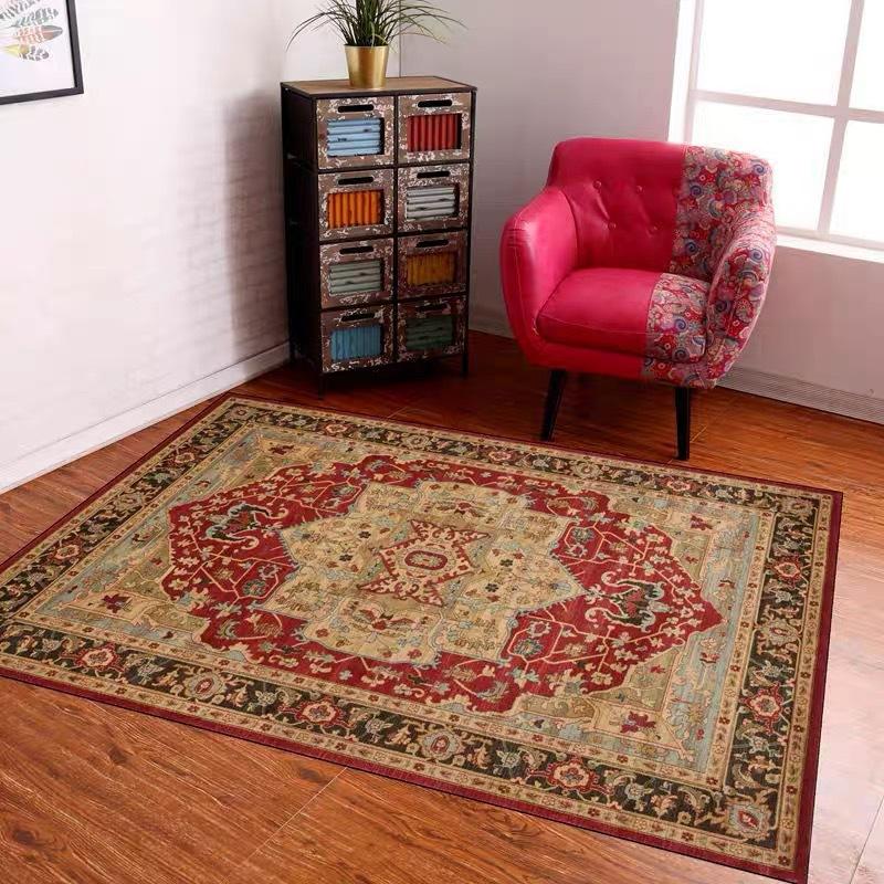 Winter Home Retro Türkisches Wohnzimmer Teppich Schlafzimmer Persisch Amerikanisches Land Rutschfeste Bodenmatte Couchtisch Nachttisch