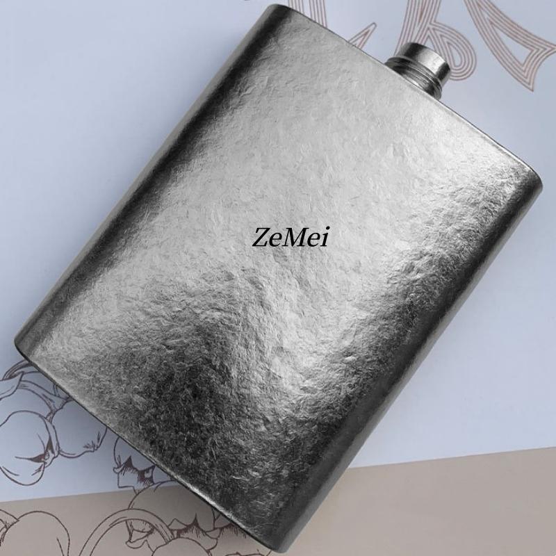 Portable Pure Titanium Hip Flask,3.4oz Spirits Vodka Cup Outdoors Whiskey Hip Flask,Flat Shape Flagon Men Gift Multiple Options