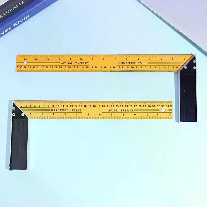 Woodworking and Building Ruler: L-shaped Multifunctional Metal Square for High Precision Measurement.