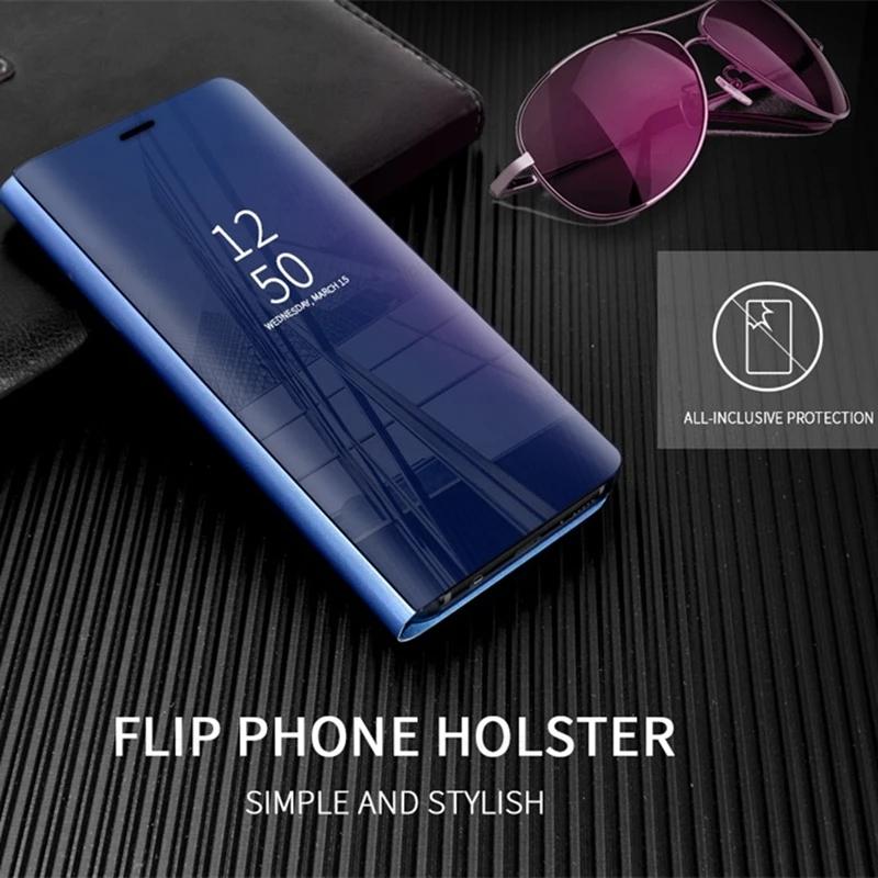 Spiegel Flip Leder Handyhülle für Xiaomi Redmi Note 12 11 10 Pro 11S A1 10C 9T Poco X5 X4 X3 NFC M4 M3 Pro 4G 5G Clear View Book Stand Cover