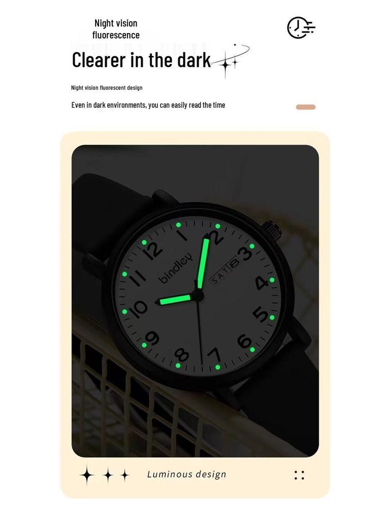 2025 Student Silent Quartz Waterproof Watch - Unisex for Middle/High School