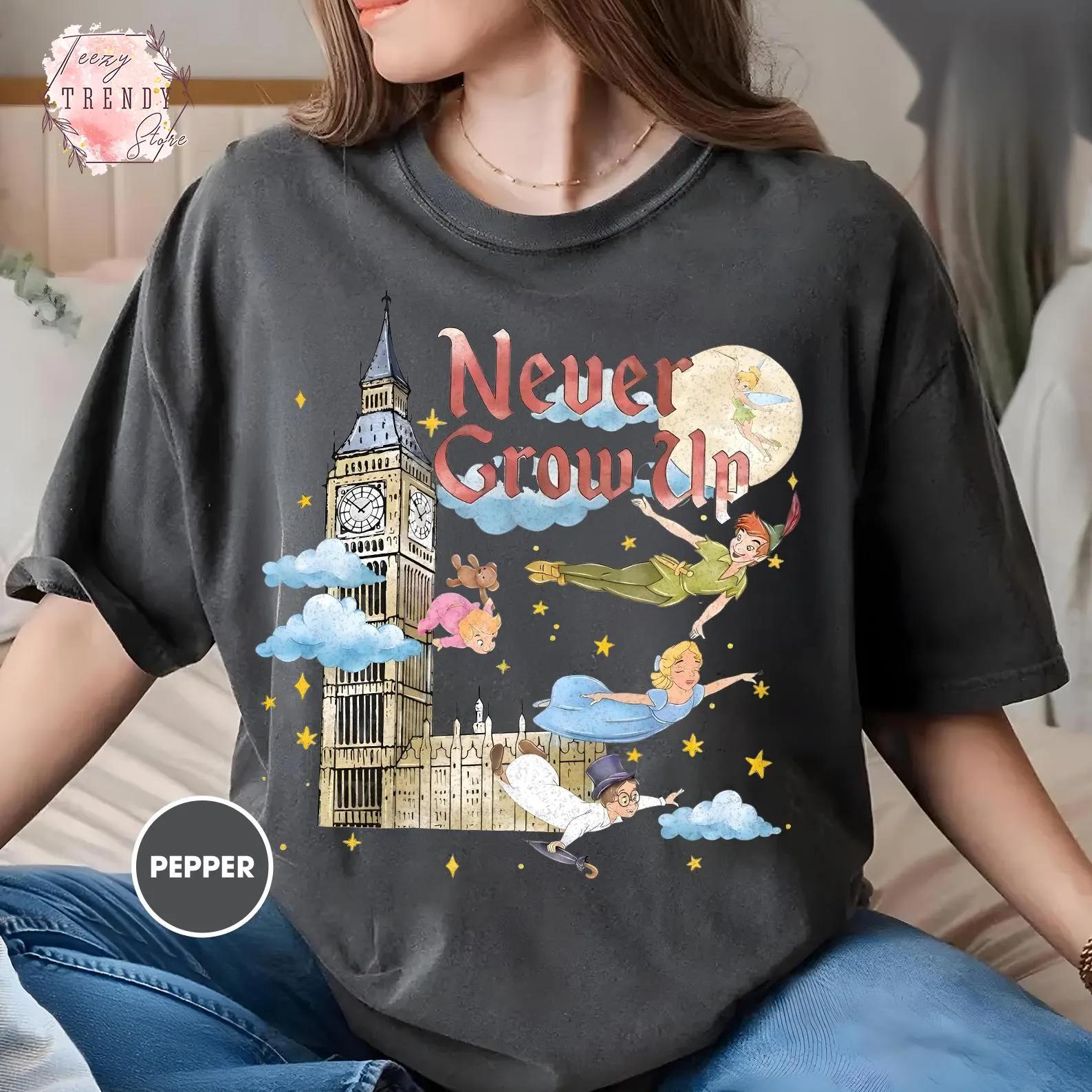 Peter Pan Flying Friend Tshirt   Peter Pan Shirt Neverland Never Grows Peter Pan Little Dingdang Tshirt S