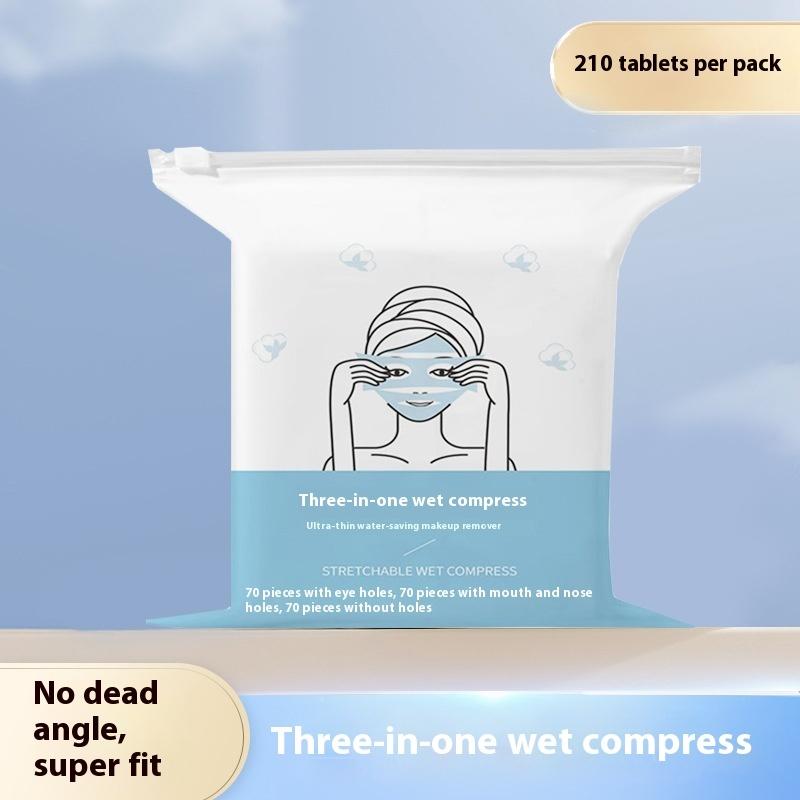 210/240 Pcs Stretchable Wet Compress Cotton Pads Open Type Facial Moisturizing Makeup Remover Cotton Ultra-Thin