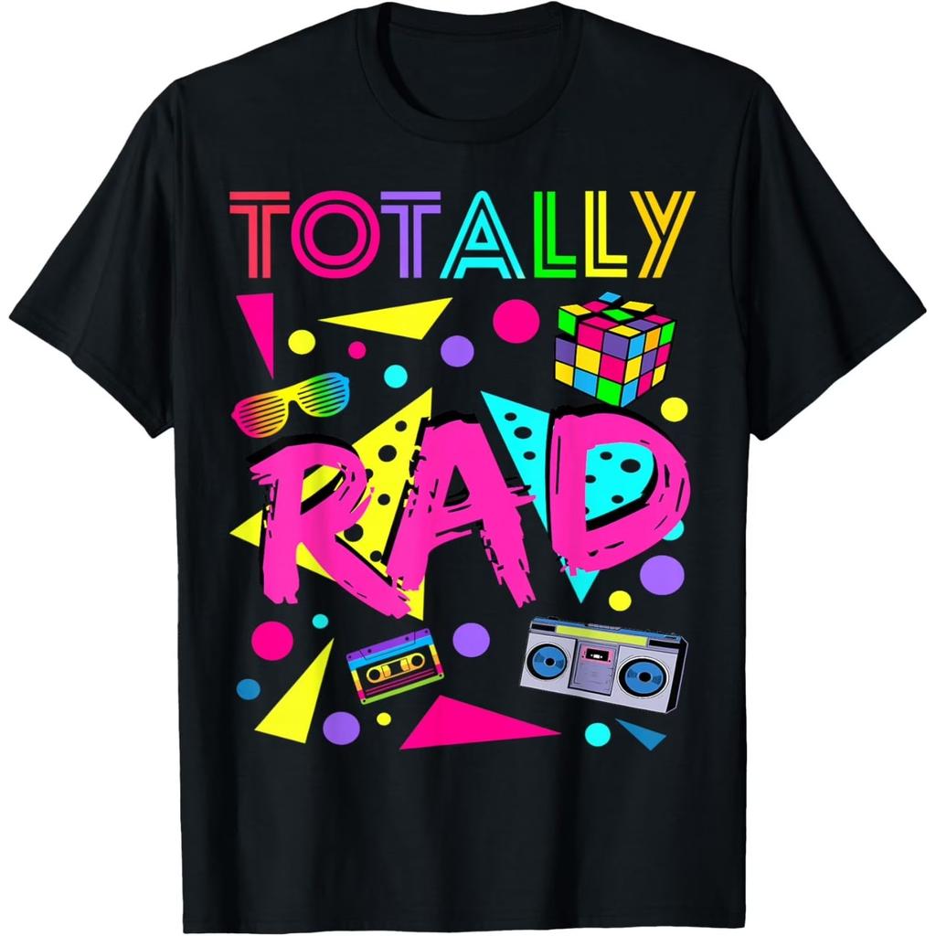 Totally Rad 1980s Vintage Graphic Tee Retro Eighties Costume Party Mens T-Shirt