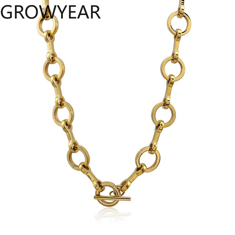 Simple Trendy Versatile Stainless Steel OT Clasp Bracelet Necklace Circular No Fading Color for Parties Anniversaries Engagement