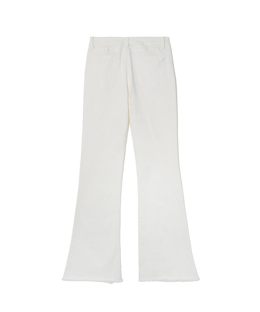 Lense Mid-Rise Boot Cut Pants White