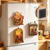 3D Magnetic Wooden Miniature Scene Puzzle, Refrigerator Sticker Cabin Model Ornament, Birthday Gift for Men and Women