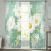 Plant Daisy Flower Window Treatment Tulle Modern Sheer Curtains for Kitchen Living Room the Bedroom Curtains Decoration