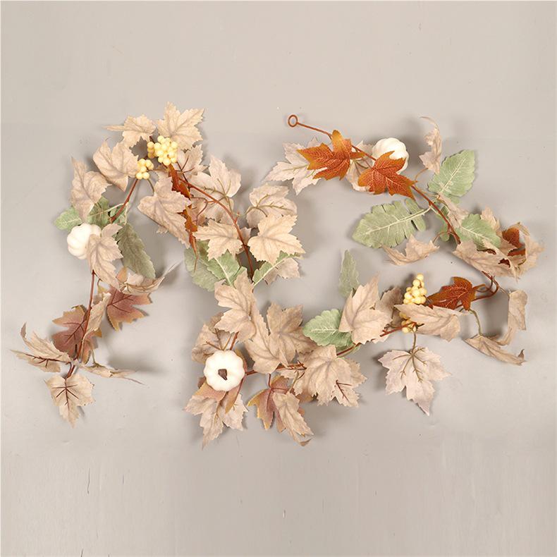 Autumn White Maple Leaf Rattan Decor Pendant for Thanksgiving