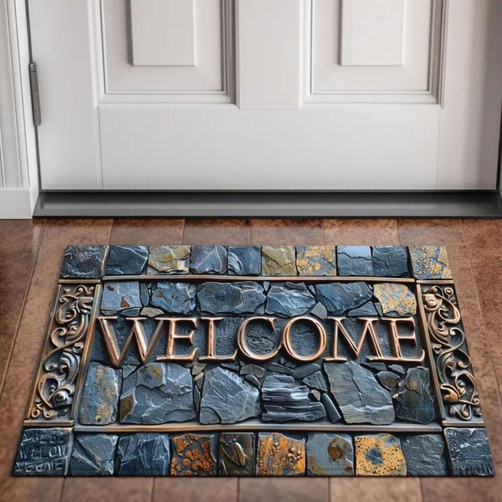 Non-Slip Semi-Circular Carpet Anti-fouling Welcome Mat New Door Mat  Home Decorative