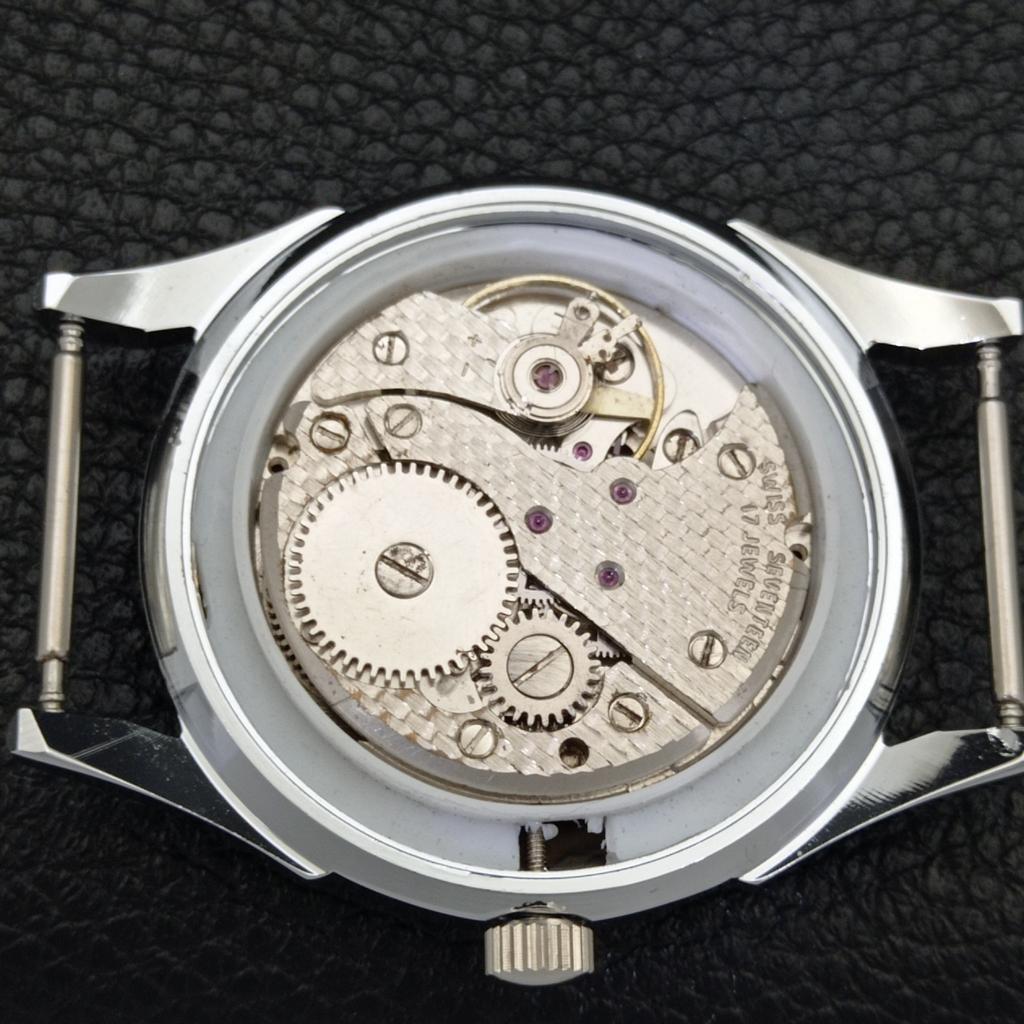 VINTAGE HAND-WINDING REFURBISHED SWISS MENS RED COLOR DIAL WATCH a701040-5 R205a-a701040