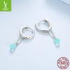 S925 Sterling Silver Double Water Drop Glazed Ear Buckle Girl, Elegant Lady Style Fringed Earrings Earrings
