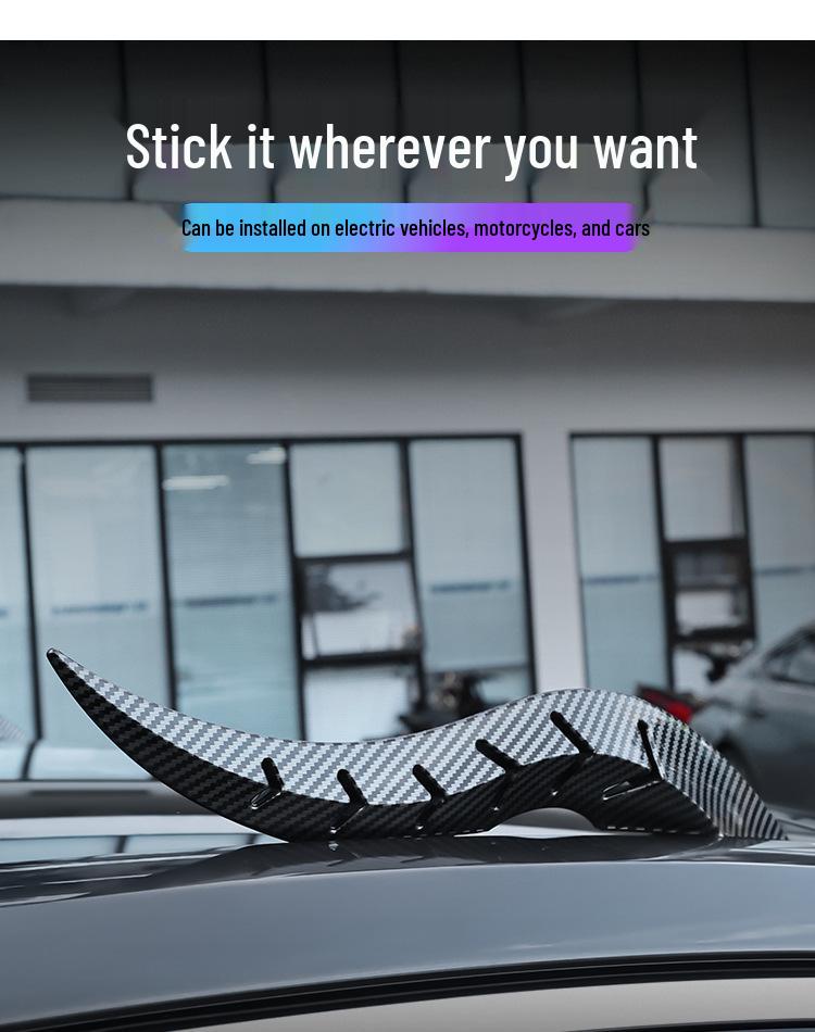 Dragon Horn Carbon Fiber Car Roof Ornament Spoiler Fin for Various Models