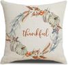 Fall Throw Pillow Covers Of 4, Watercolor Pumpkin Maple Leaf Pillows Autumn Thanksgiving Harvest Thankful Pillows Cushion Case