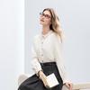 Women's Ruffle Collar Contrast Button Blouse