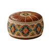 Fillable Round Ottoman Stool Vintage Style Storage Ottoman Pouf Footstool Cover  Entryway Seating