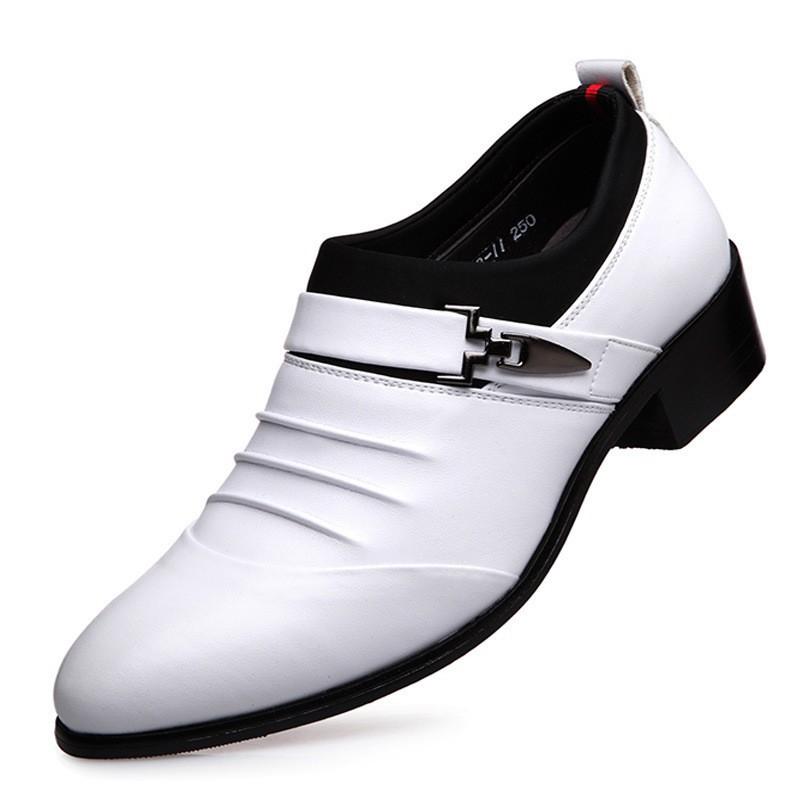 Men Casual Leather Shoes with High Tide Men Shoes Business Formal Casual Shoes British Pointed Toe Shoes