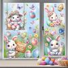 Easter 2026 3D Butterfly Glass Stickers: Colorful Eggs & Rabbit Festival Decorations