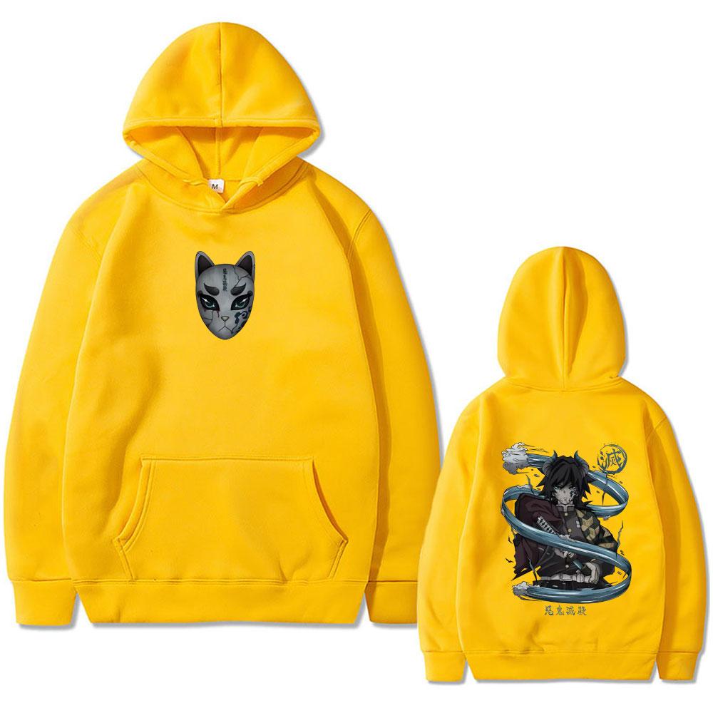 Anime Demon Slayer Tomioka Giyuu Graphic Print Hoodie Men Women Clothing Cartoon Oversized Pullover Man Hoodies
