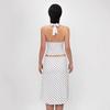 Summer Polka Dot Matching Set Sexy Tie-front Halter Top Low-waist Midi Skirt Y2K Hot Girl Outfit For Women