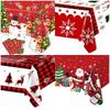 Plastic Christmas Tablecloth Disposable Party Tablecloths Retro Table Cover