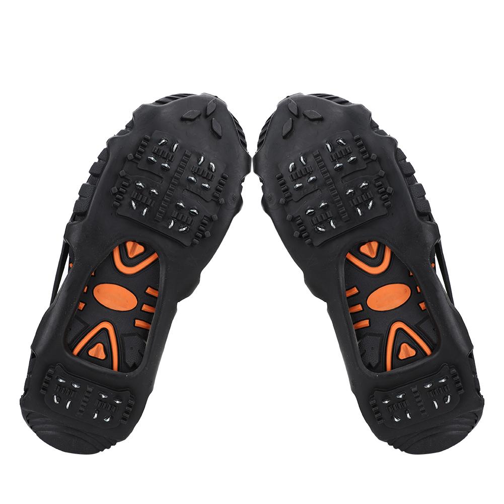 1 Pair Universal 24 Teeth Anti Slip Ice Cleat Shoe Grips Spikes Cleats Crampons for Hiking ClimbingL:39 42