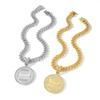 TEMU Hot-selling New Dinner Round Brand Diamond Pendant, Trendy Brand Personalized Hip-hop Style Jewelry