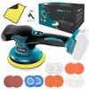 Lampat Cordless Electric Double Compatible with Makita 18V Lithium 150mm RPM Powerful Overheat Remaining Power Eccentric for Polishing Cars To a