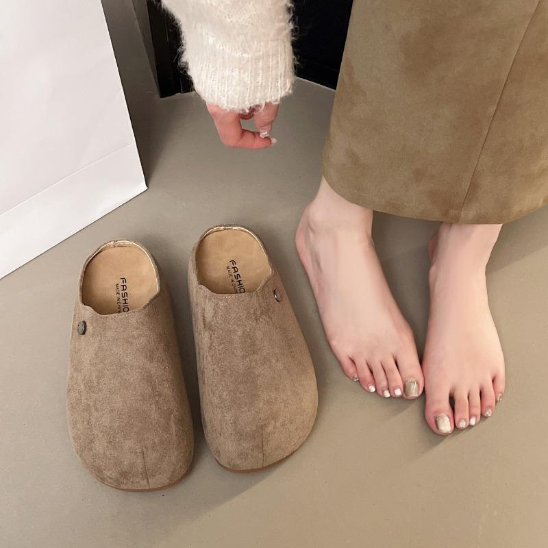 

Мода 2025 Новые замшевые женские тапочки Модные тапочки для пляжа с пробковой стелькой Мягкие пробковые нескользящие тапочки с поддержкой свода стопы 35 хаки