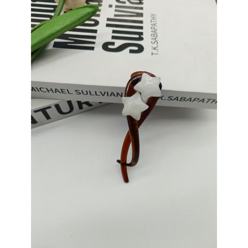 Elegancka spinka do włosów z kwiatem dla kobiet dziewcząt Prosta jednolita kolorowa plastikowa spinka typu "jeden wyraz" typu twist klips spinka typu "szczęka" akcesoria do włosów