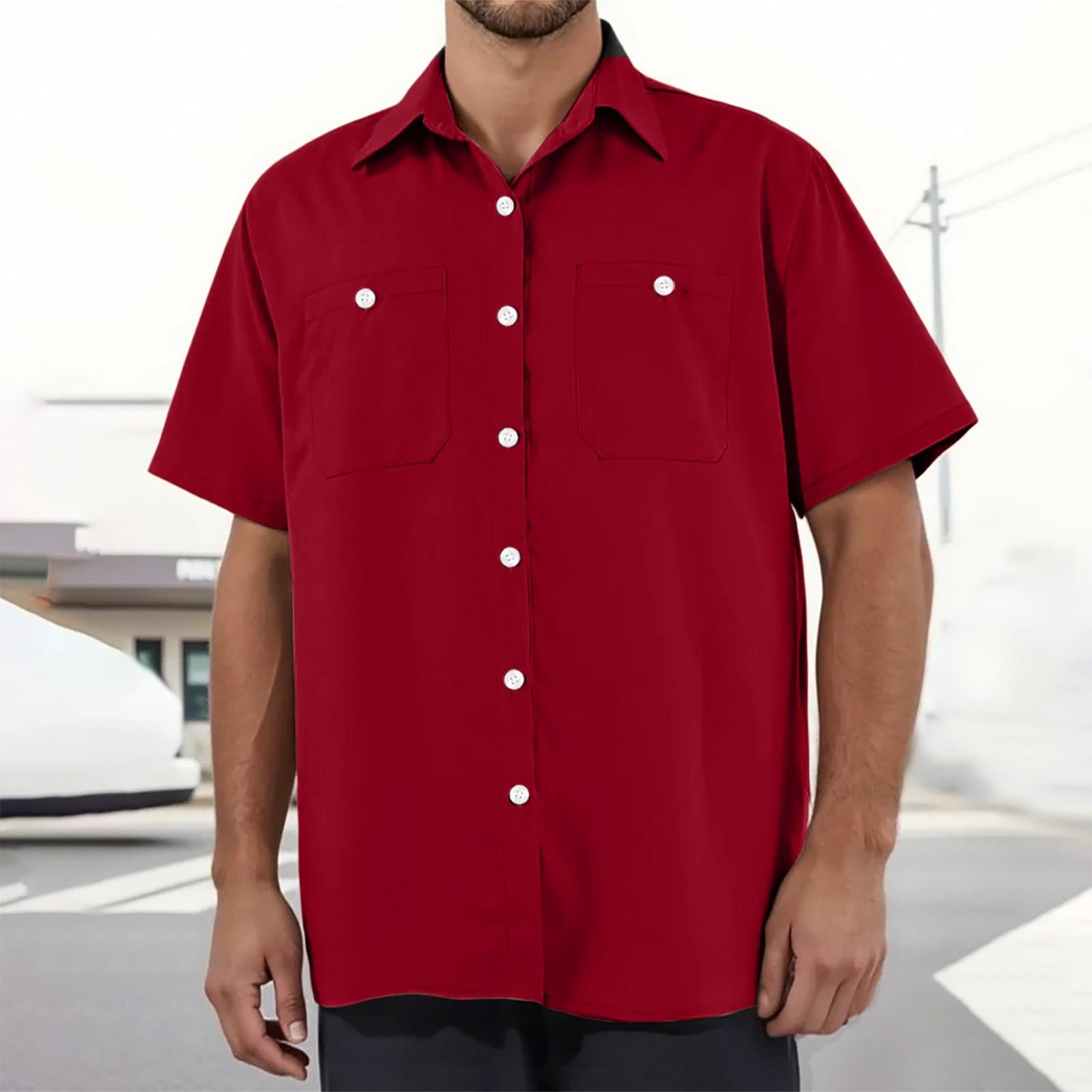 

Мужская свободная повседневная рубашка в стиле рабочей одежды с несколькими карманами L