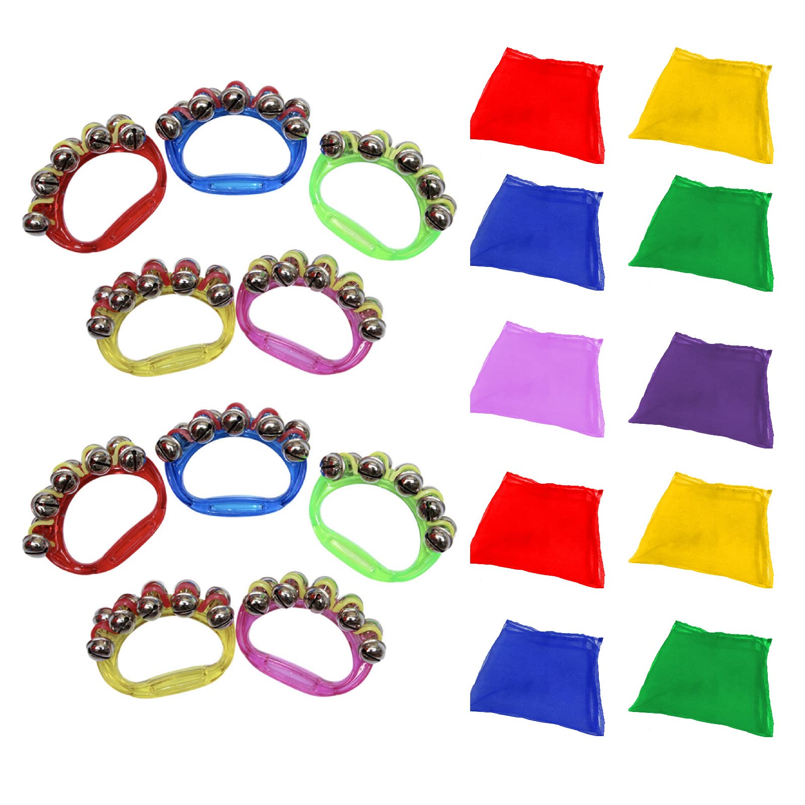 

Famimueno Ring Bell Hand Music Instrument Rhythm Rhythm Veil Dance Scarf Sports Day 10 (10 разноцветных деталей, разноцветные детали)